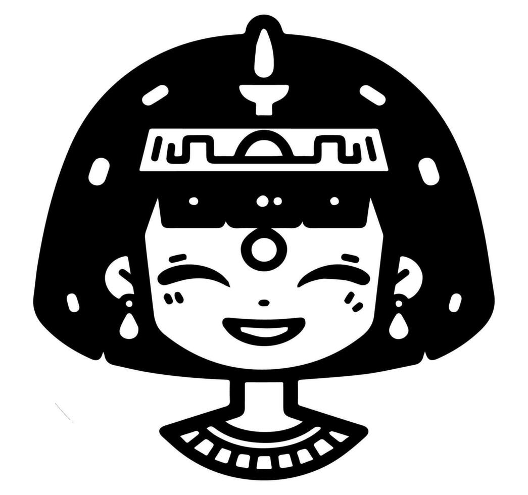 Cleopatra de koningin van oude Egypte, icoon vector, schattig tekenfilm. vector