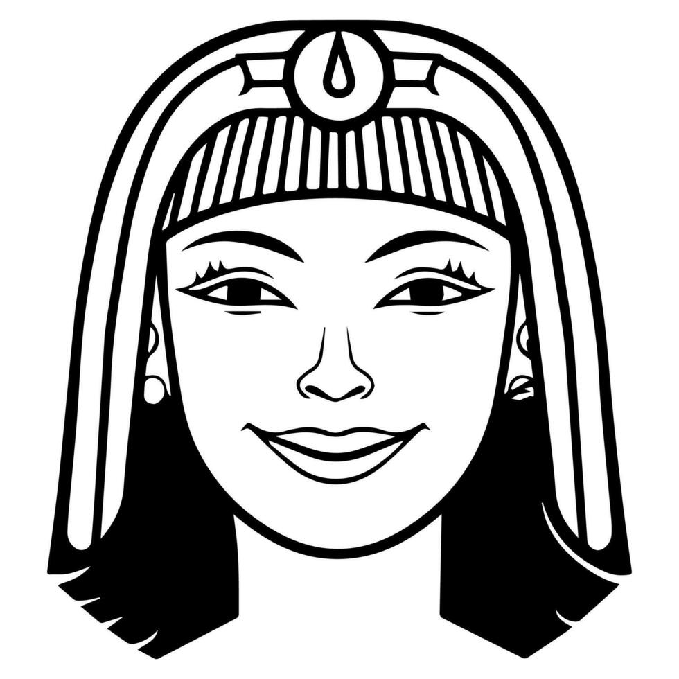 Cleopatra de koningin van oude Egypte, icoon vector, schattig tekenfilm. vector