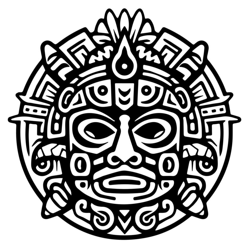 mayan aztec totem tatoeëren vector icoon