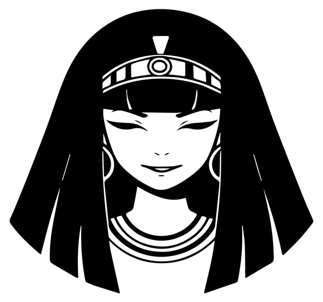 Cleopatra de koningin van oude Egypte, icoon vector, schattig tekenfilm. vector