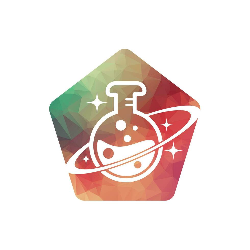 planeet laboratorium logo ontwerp illustratie vector planeet laboratorium logo