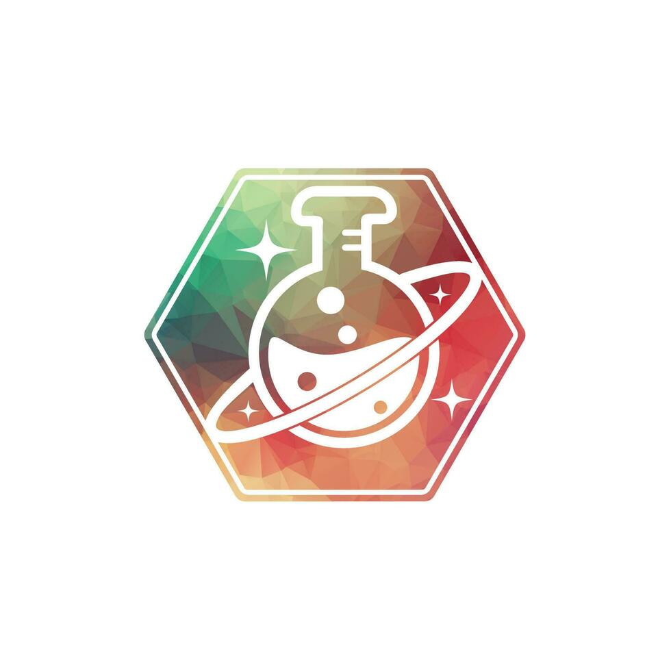 planeet laboratorium logo ontwerp illustratie vector planeet laboratorium logo