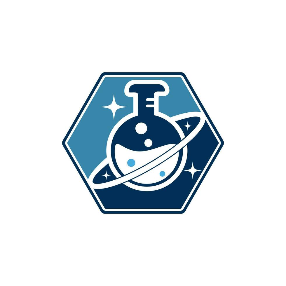 planeet laboratorium logo ontwerp illustratie vector planeet laboratorium logo