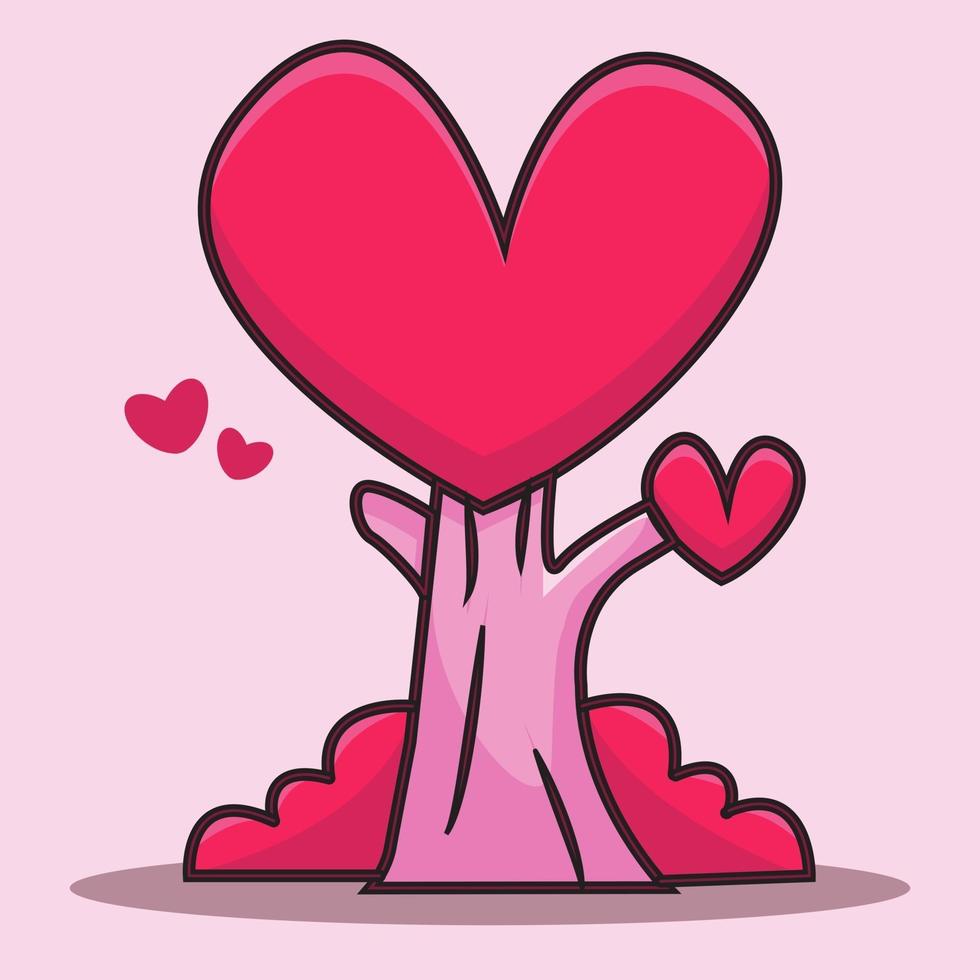 liefde boom hartvormige roze illustratie vector