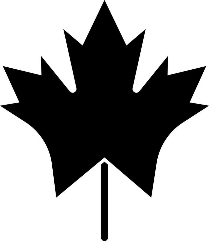 Canadees esdoorn- blad glyph icoon. vector