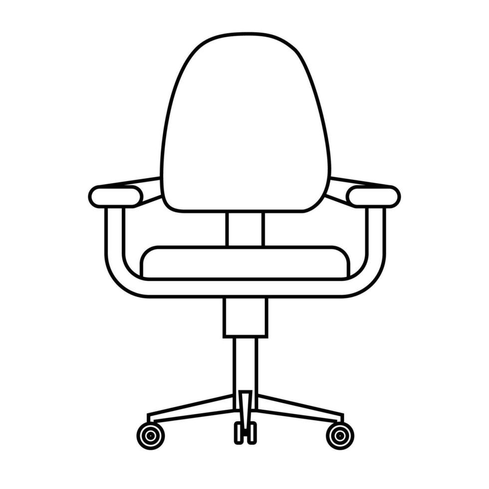 kantoor interieur werknemer uitvoerend laag terug stoel vector icoon ontwerp