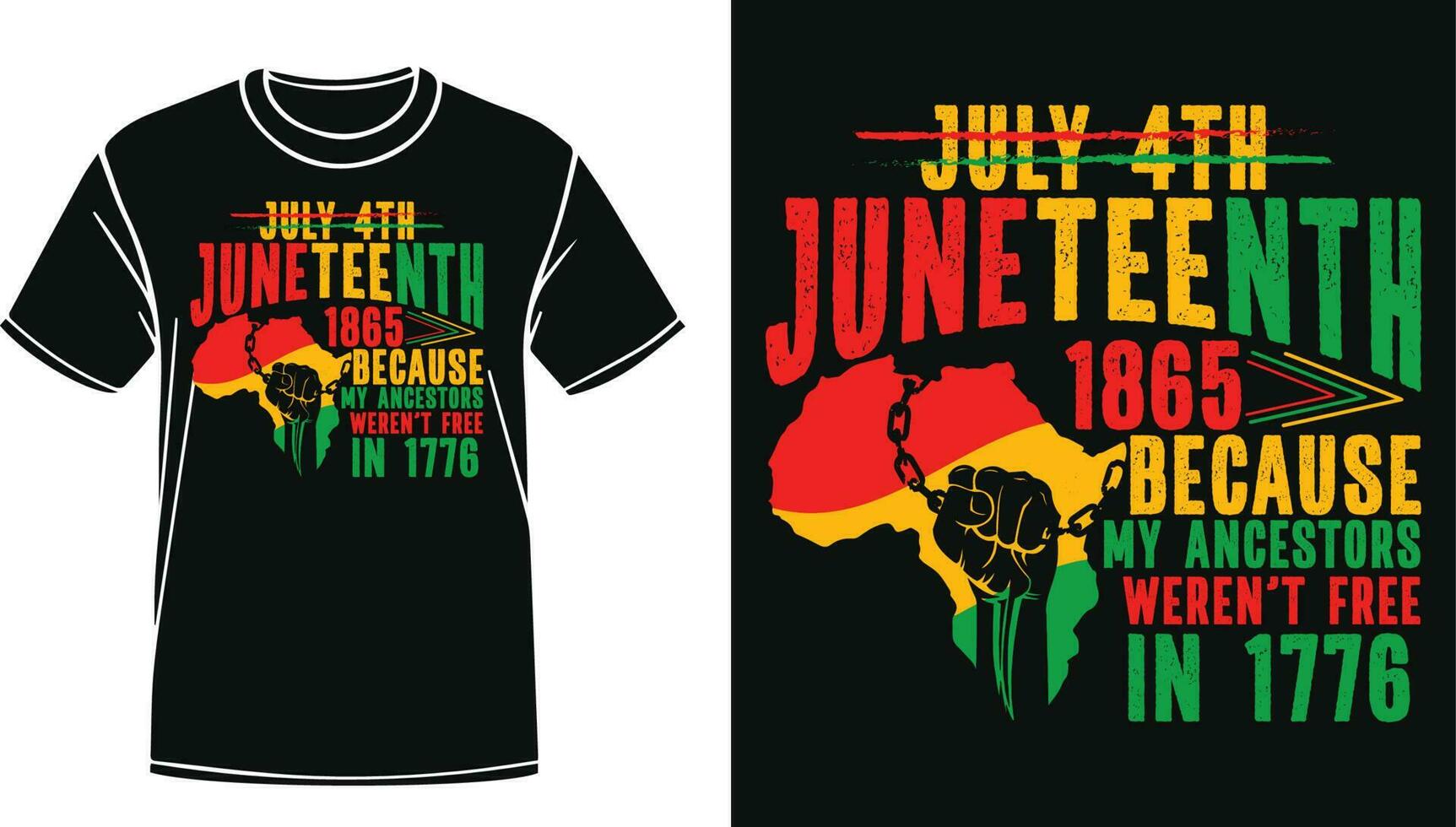 juli 4e juneteenth 1865 citaat met juneteenth kaart hand- vector voor t-shrit, banier, poster, mok, enz