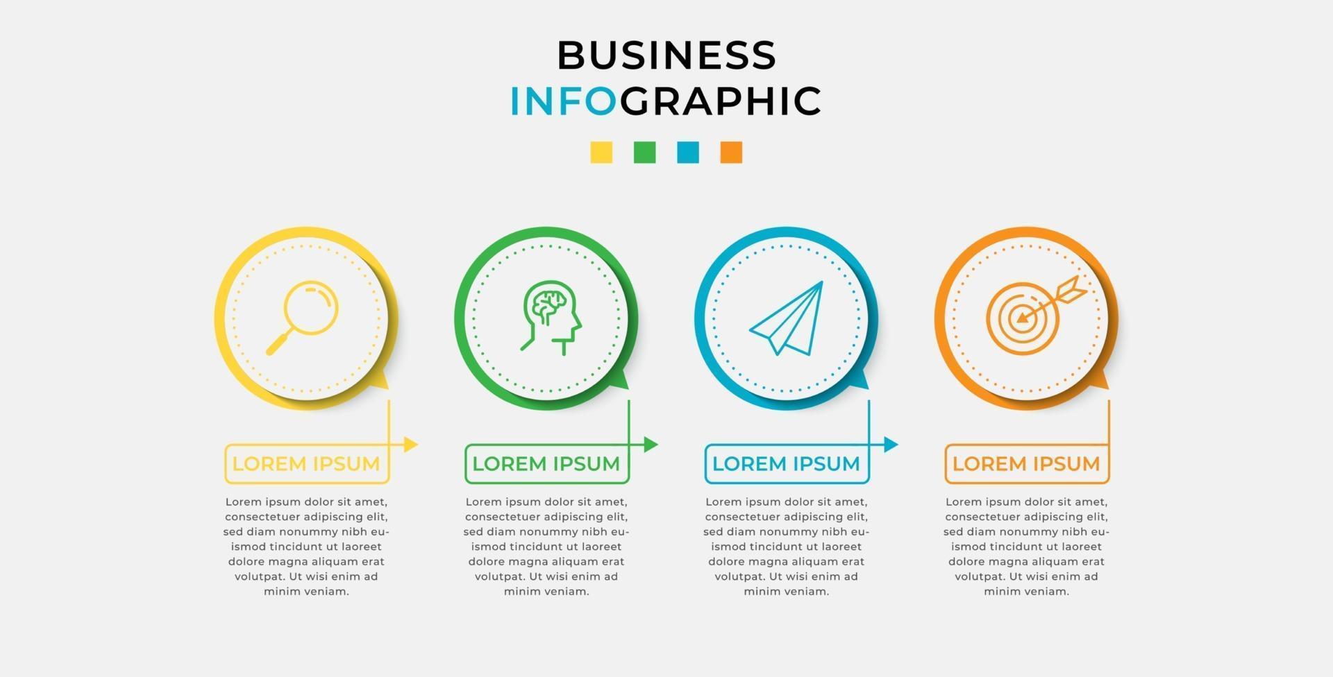 vector infographic zakelijke ontwerpsjabloon met pictogrammen en 4 opties of stappen