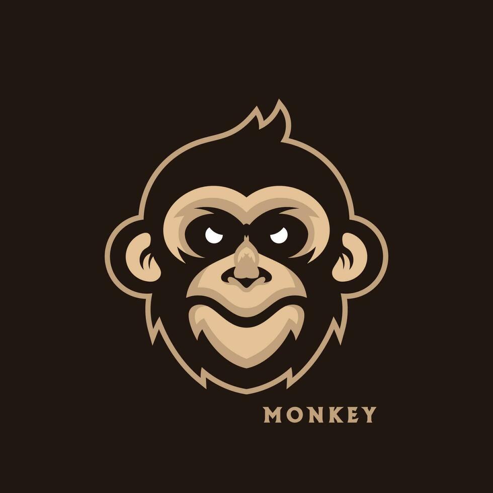hoofd aap mascotte logo sjabloon vector. creatief aap logo vector