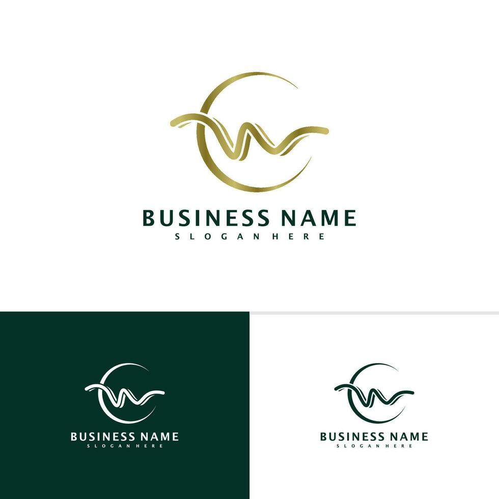 w brief logo sjabloon, creatief w logo ontwerp vector