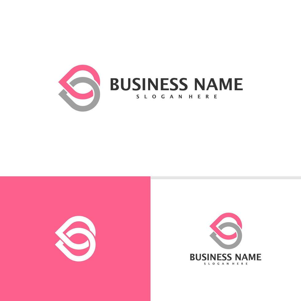 brief b liefde logo sjabloon, creatief b logo ontwerp vector, liefde logo concept vector