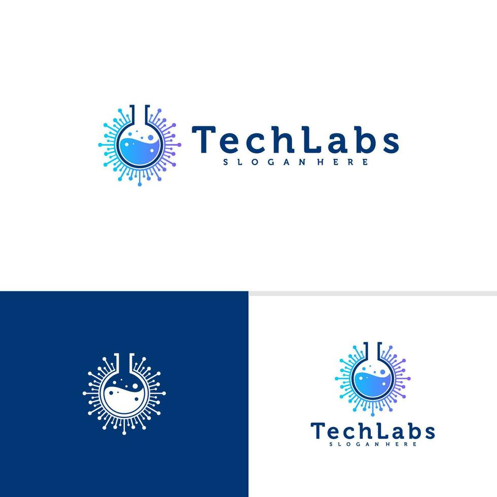 tech laboratorium logo sjabloon, creatief laboratorium logo ontwerp vector, tech logo concepten vector