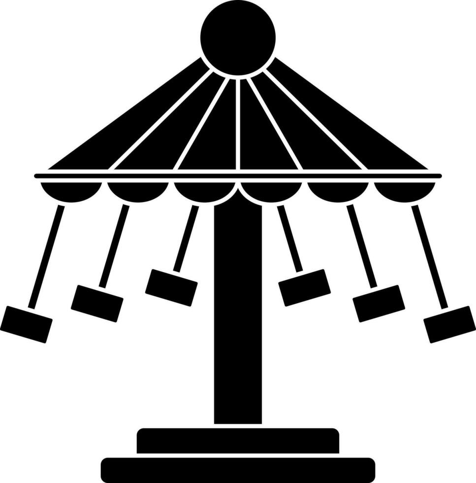 glyph carrousel of draaimolen icoon. vector