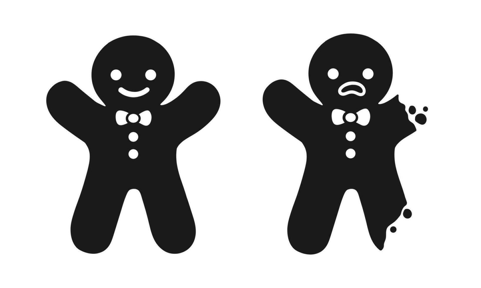 verdrietig peperkoek Mens geheel en met beet icoon. gemakkelijk grappig illustratie van peperkoek Mens vector silhouet voor web ontwerp.