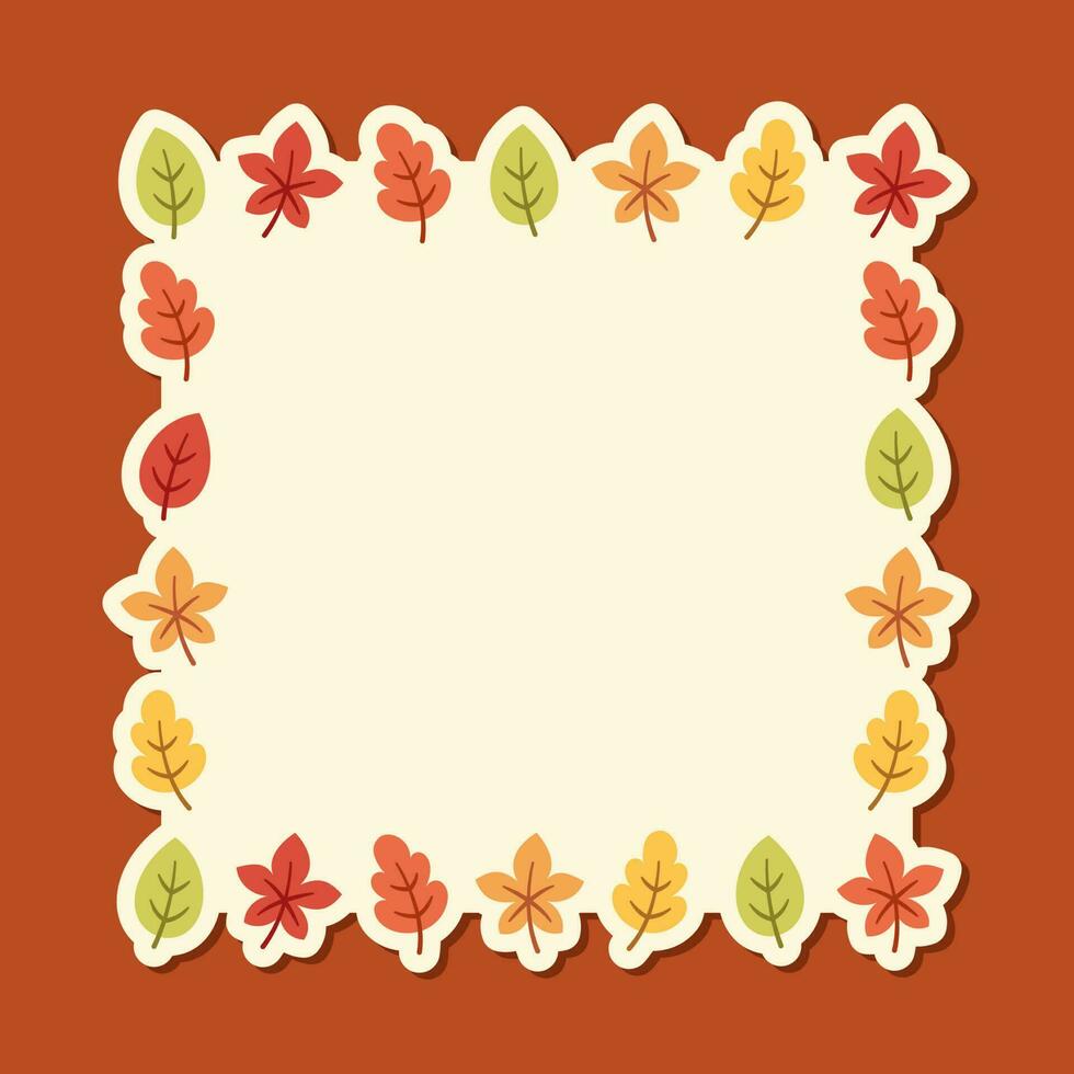 herfst plein kader met seizoensgebonden bladeren. modern vector illustratie. halloween, dankzegging grens sjabloon.