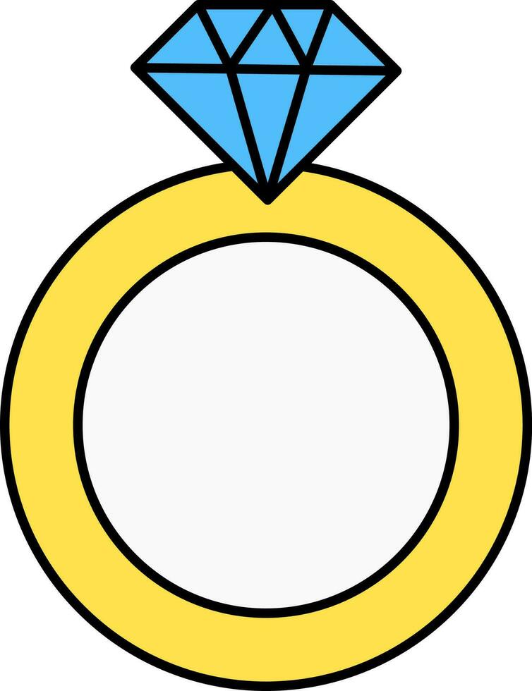 geïsoleerd edelsteen ring blauw en geel icoon. vector