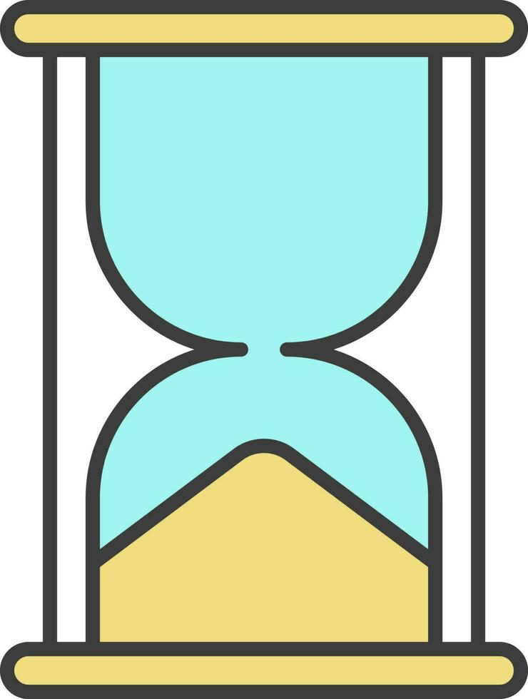 geïsoleerd zandloper icoon in turkoois en geel kleur. vector