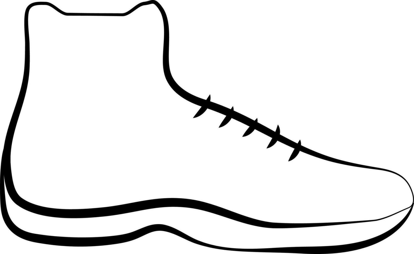 zwart dun lijn kunst van schoenen vlak icoon. vector