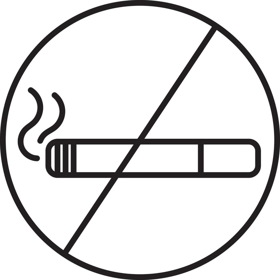 Nee roken icoon in zwart schets. vector