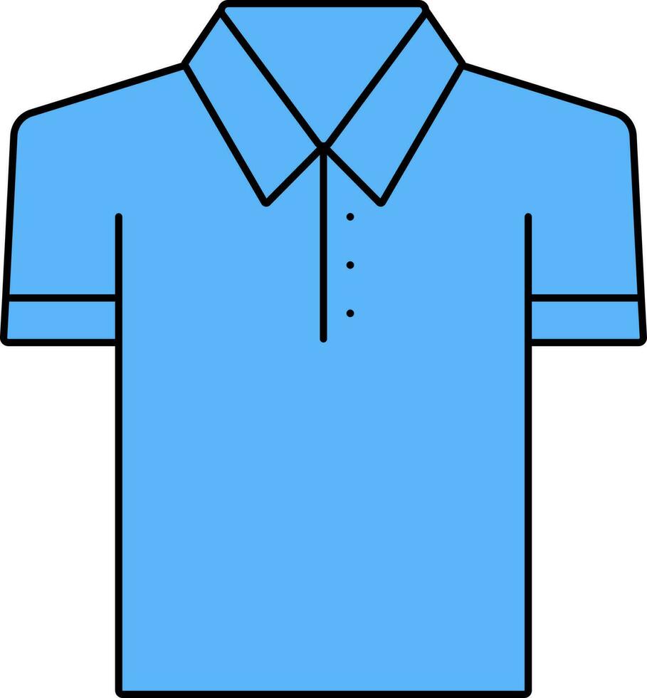 blauw illustratie van polo t overhemd icoon. vector