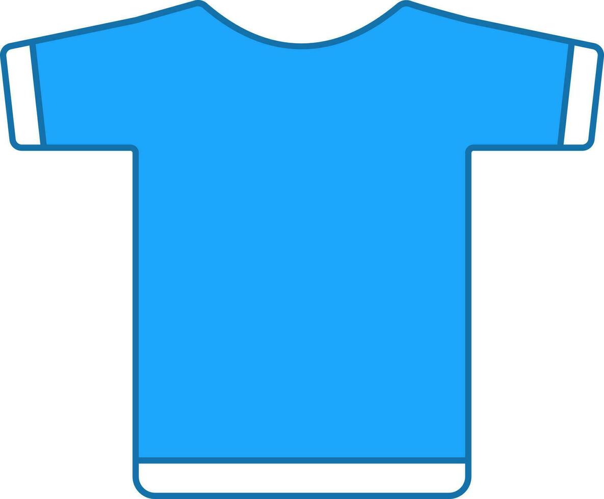 t-shirt icoon of symbool in blauw en wit kleur. vector