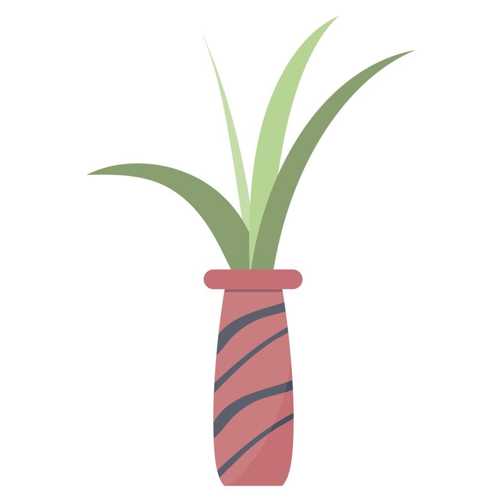 plant bladeren in een pot mooie groene kamerplant geïsoleerde vector eenvoudige trendy vlakke stijl voor interieur tuindecoratie ontwerp