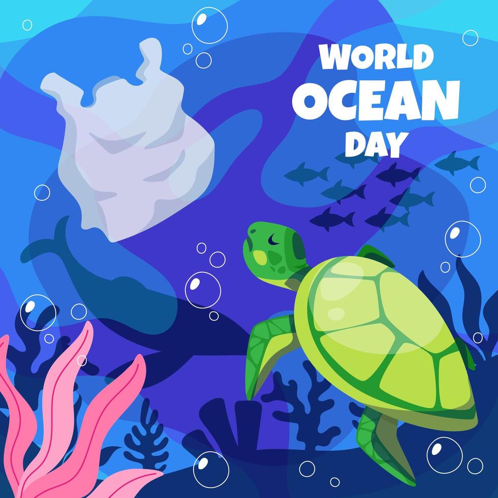 wereld oceaan dag vector