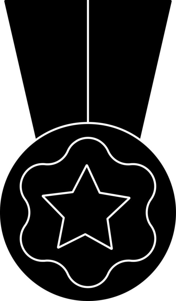 illustratie van medaille of insigne icoon in zwart en wit kleur. vector