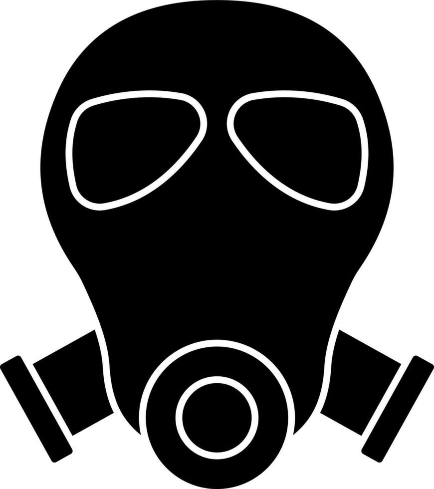 gas- masker icoon in zwart en wit kleur. vector