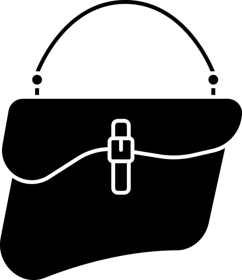 Dames handtas icoon in zwart en wit kleur. vector
