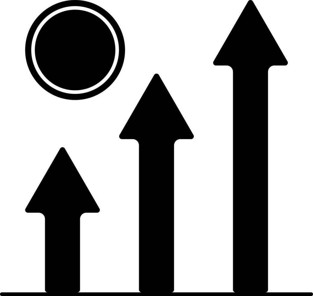 geïsoleerd financieel groei icoon in zwart en wit kleur. vector