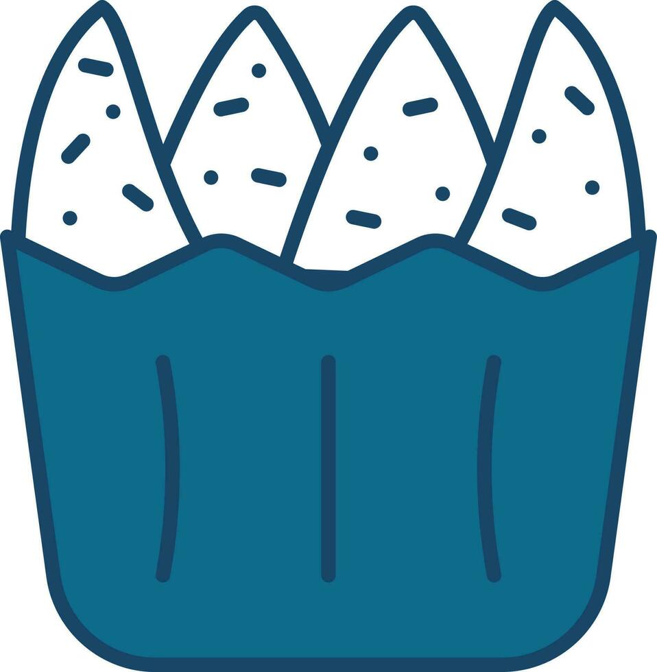 illustratie van bolu Kukus koekje icoon in blauw en wit kleur. vector