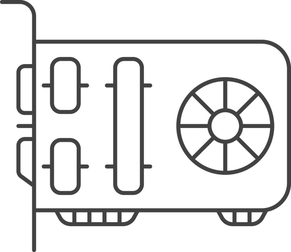 lineair stijl GPU grafiek verwerken eenheid icoon. vector