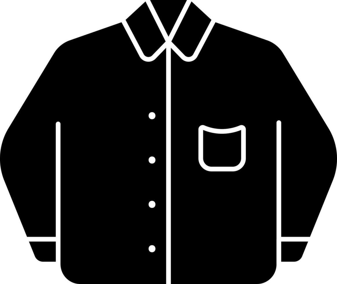 lang mouw overhemd icoon in zwart en wit kleur. vector