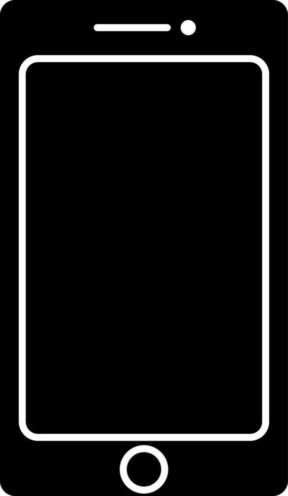 mobiel of smartphone icoon in zwart en wit kleur. vector