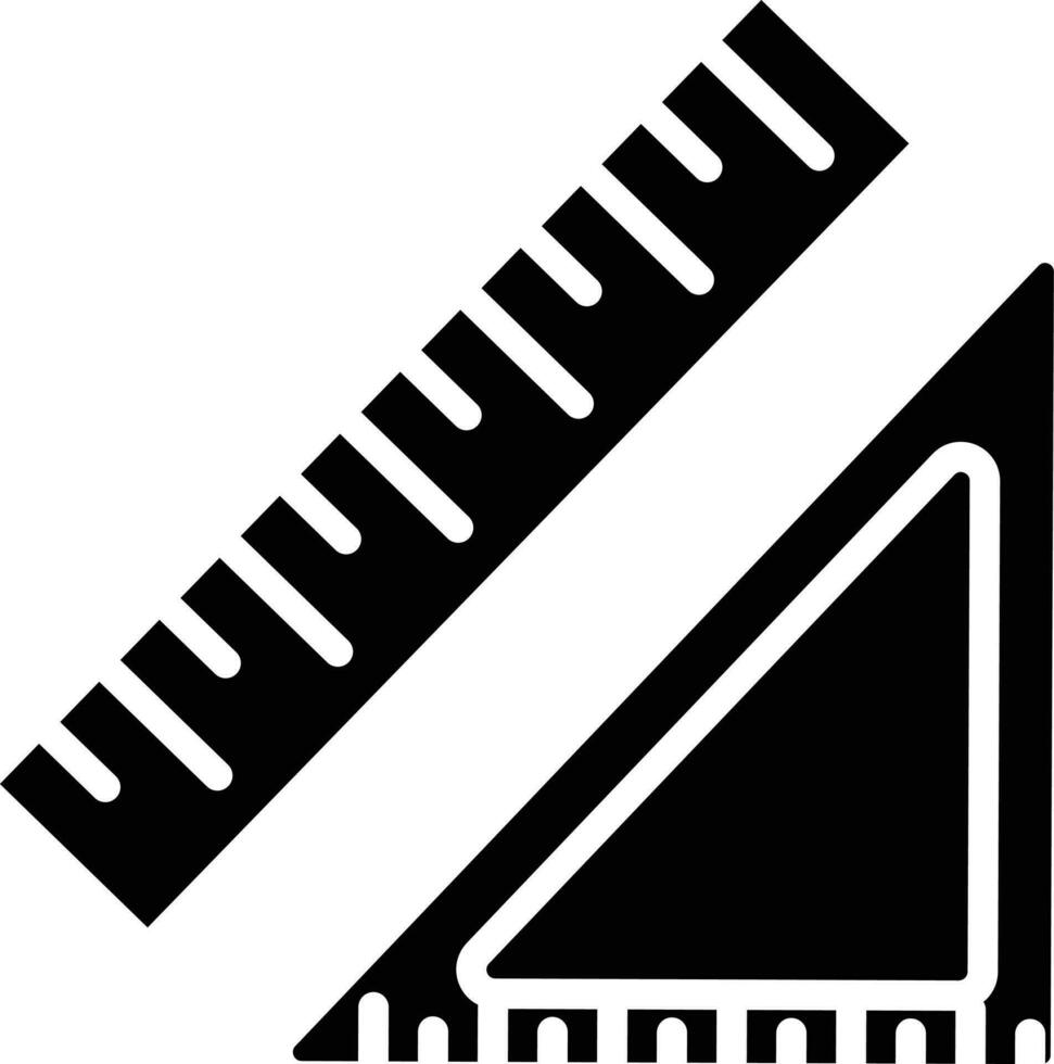driehoek heerser icoon in zwart en wit kleur. vector