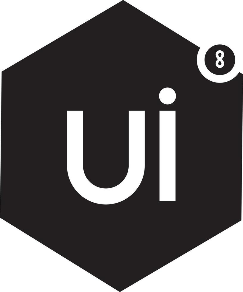 ui8 logo in vlak stijl illustratie. vector