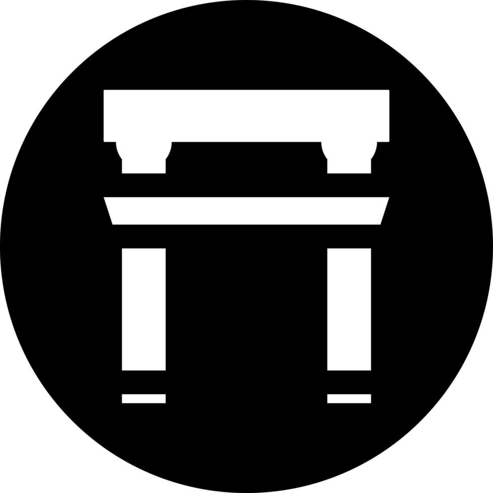 zwart en wit illustratie van torii poort icoon. vector