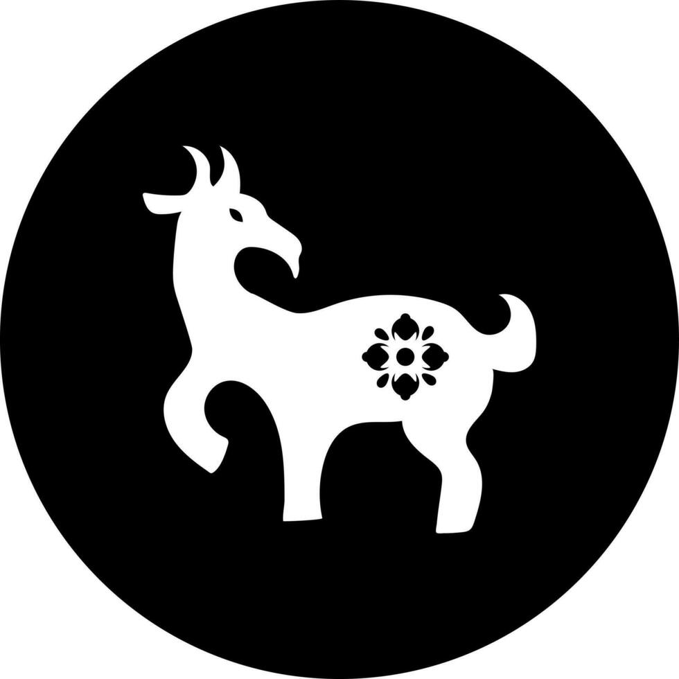 zwart en wit illustratie van Chinese dierenriem geit icoon. vector