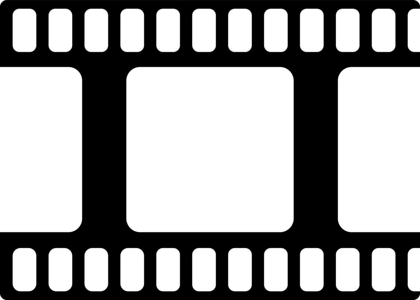 zwart en wit icoon van film haspel in geïsoleerd. vector