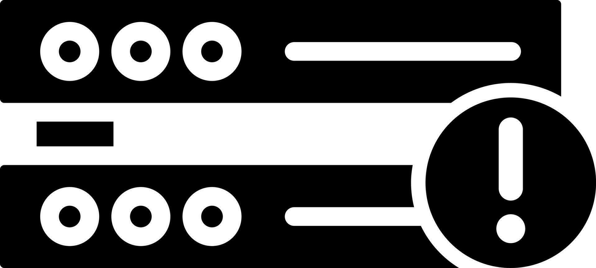 glyph server fout icoon in vlak stijl. vector