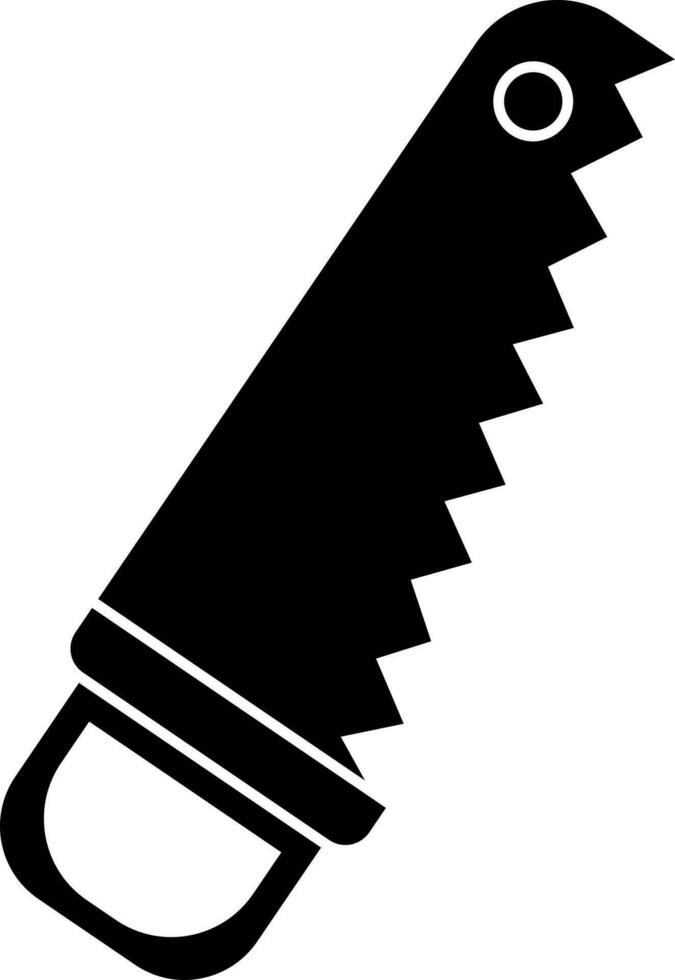 geïsoleerd hand- zag icoon in zwart kleur. vector