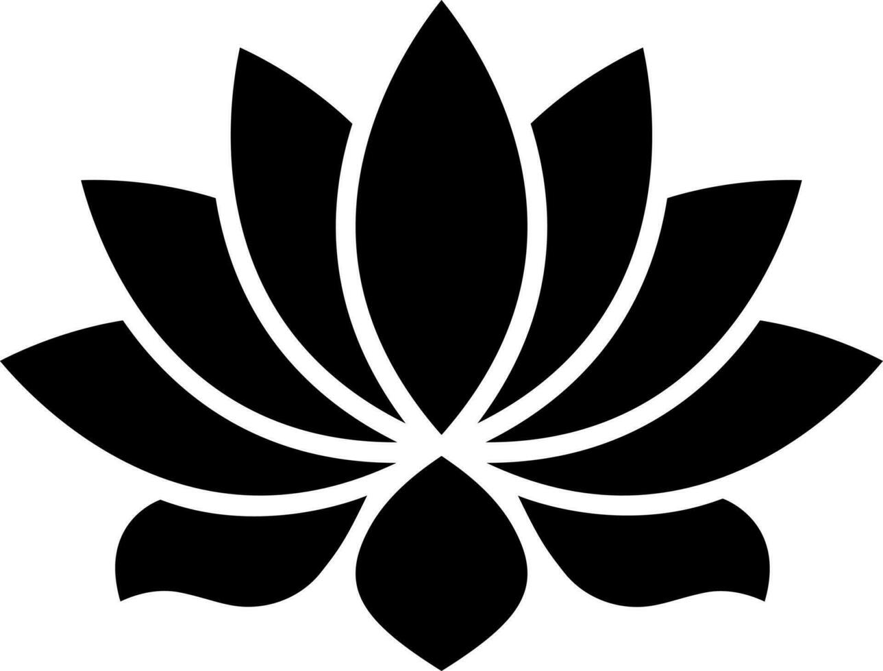 lotus bloem icoon in zwart en wit kleur. vector