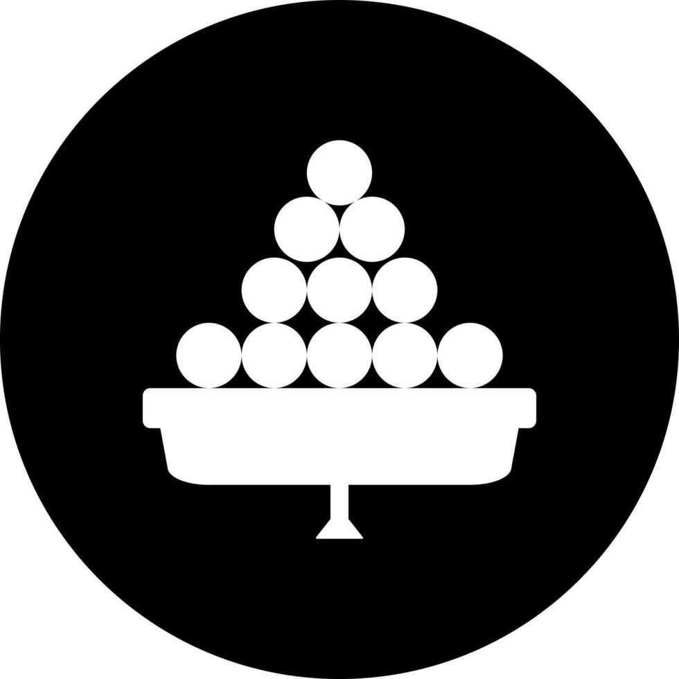 snoepgoed laddu Aan bord glyph icoon of symbool. vector