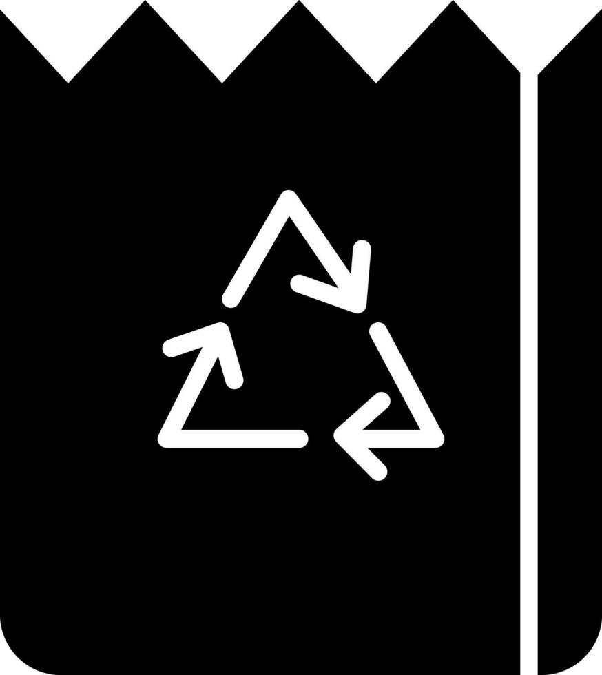 geïsoleerd zwart recycle papier zak icoon. vector