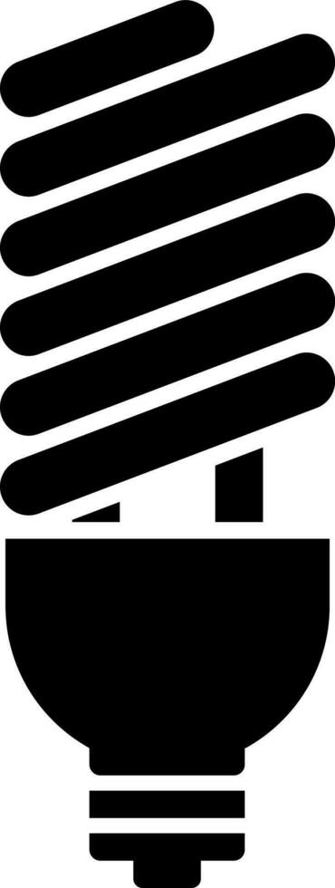 zwart en wit illustratie van cfl lamp icoon. vector