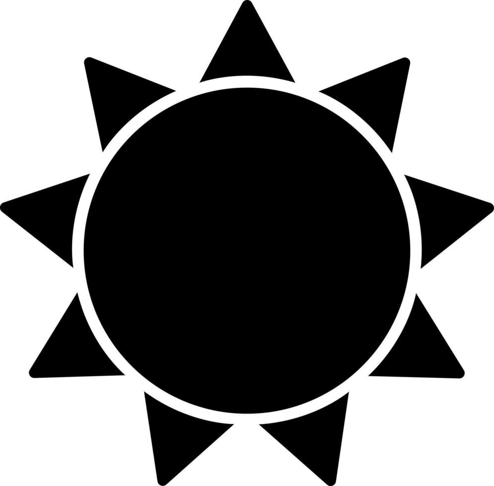 zwart en wit illustratie van zon icoon. vector