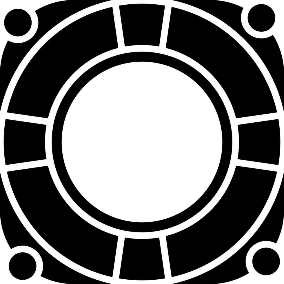 glyph icoon of symbool van reddingsboei in vlak stijl. vector
