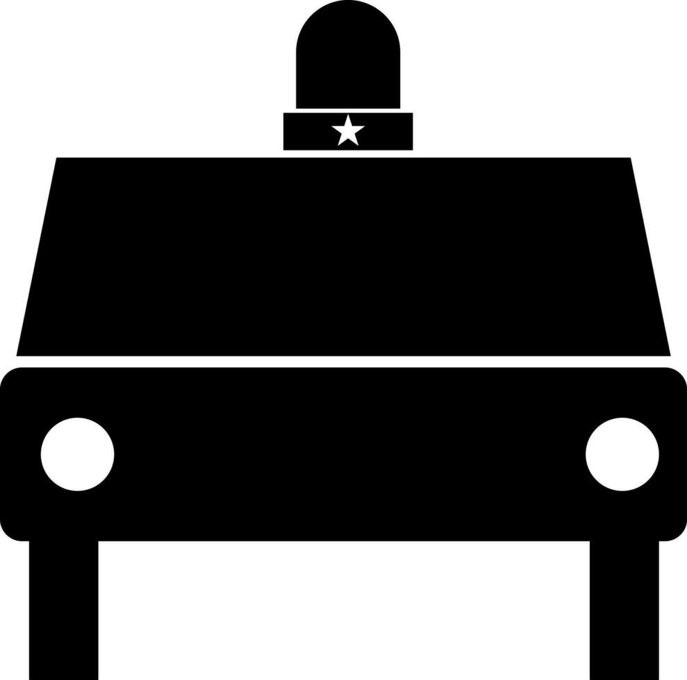 vector illustratie van Politie auto in zwart en wit kleur.