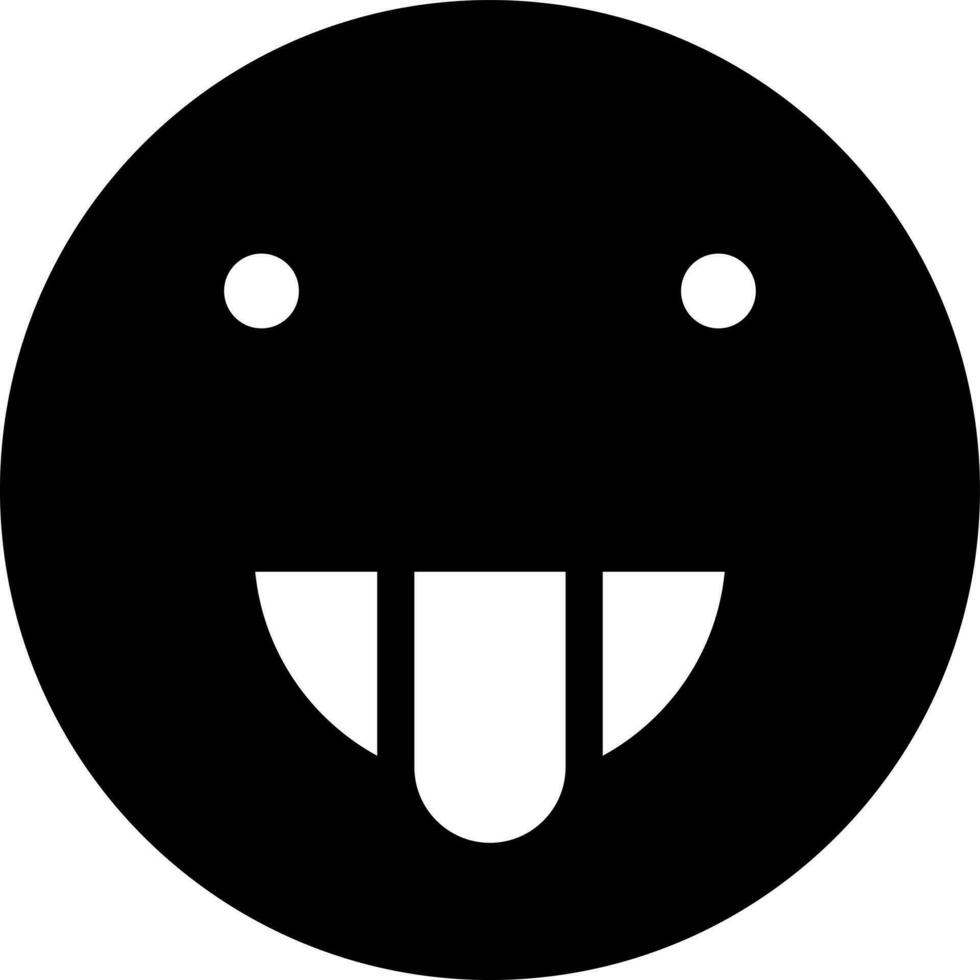 vector illustratie van tong uit gezicht emotie icoon.
